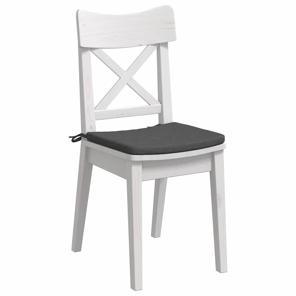 Galettes de Chaise Velours Côtelé Lot de 4 Housses Lavables pour Salon Gris Foncé 40x40x3 cm – ComfortXL Outdoor Living - Image 3