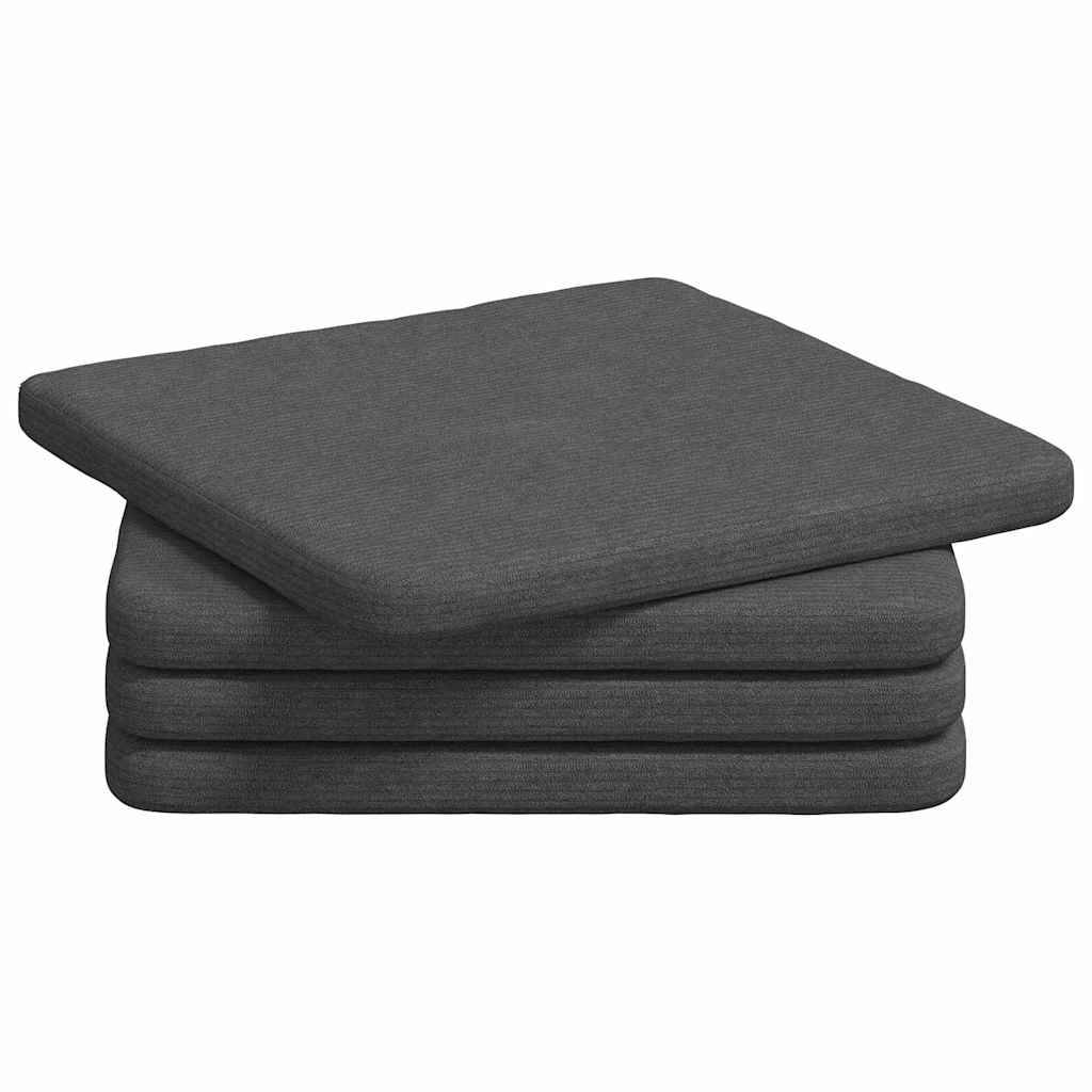 Galettes de Chaise Velours Côtelé Lot de 4 Housses Lavables pour Salon Gris Foncé 40x40x3 cm – ComfortXL Outdoor Living - Image 2