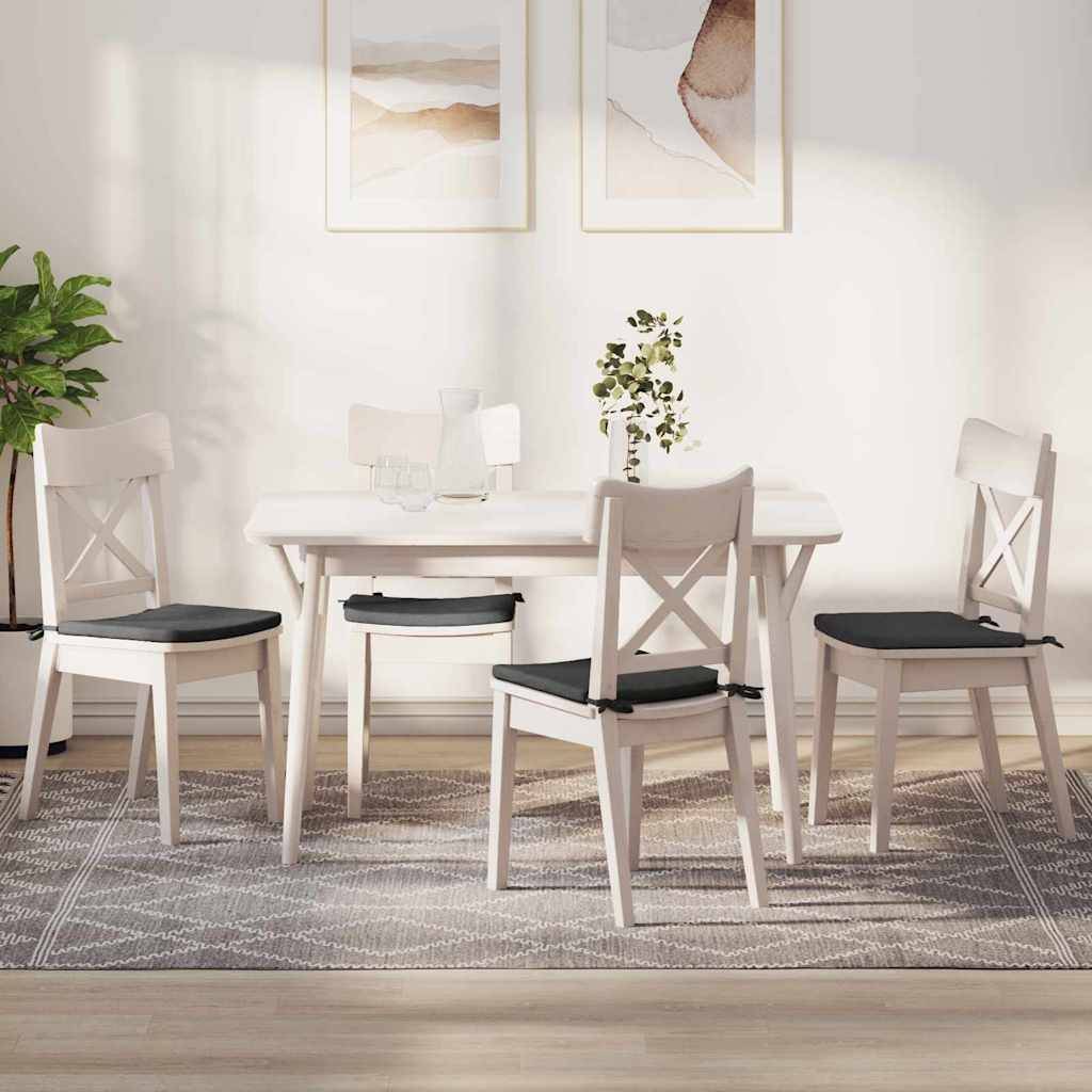 Galettes de Chaise Velours Côtelé Lot de 4 Housses Lavables pour Salon Gris Foncé 40x40x3 cm – ComfortXL Outdoor Living - Image 1