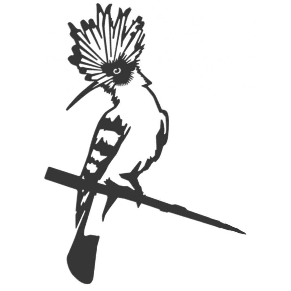Metalbird - Oiseau sur pique huppe fasciée eurasienne en acier corten - Image 2