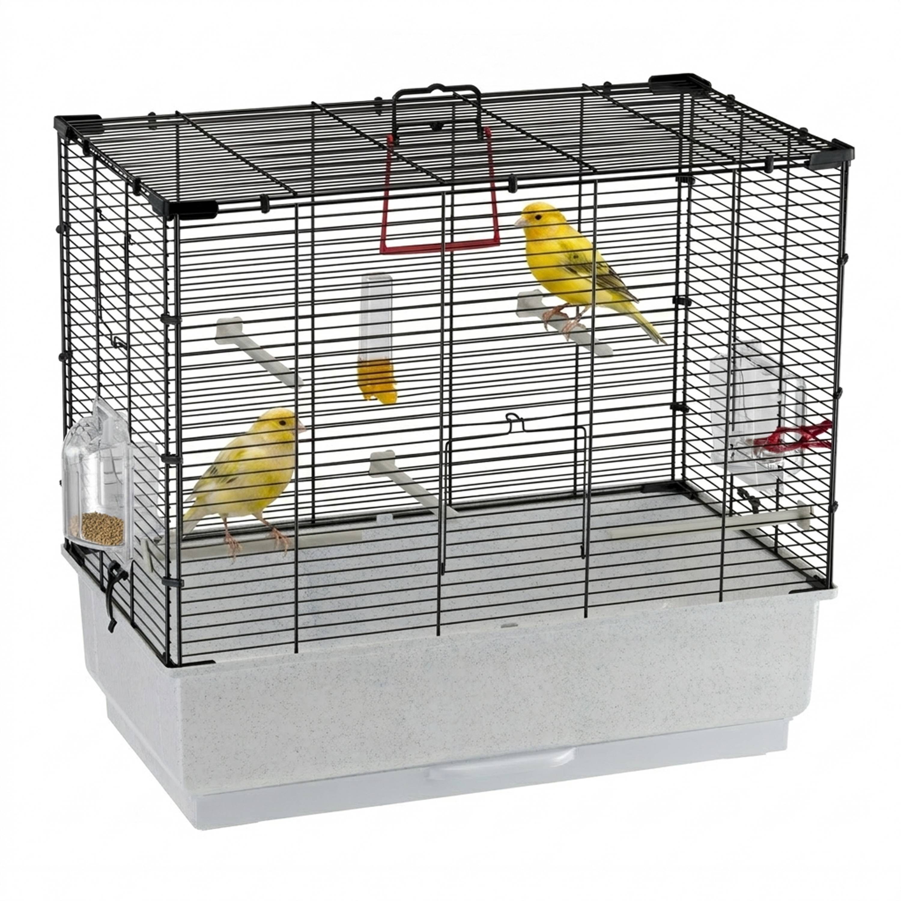 Ferplast - Ferplast Cage Oiseau PIANO 4, Cage Canari Oiseaux, avec Mangeoires, Abreuvoir pour Oiseaux, 59 x 33 x h 55 cm, avec Accessoires, Plateau Amovible - Image 3