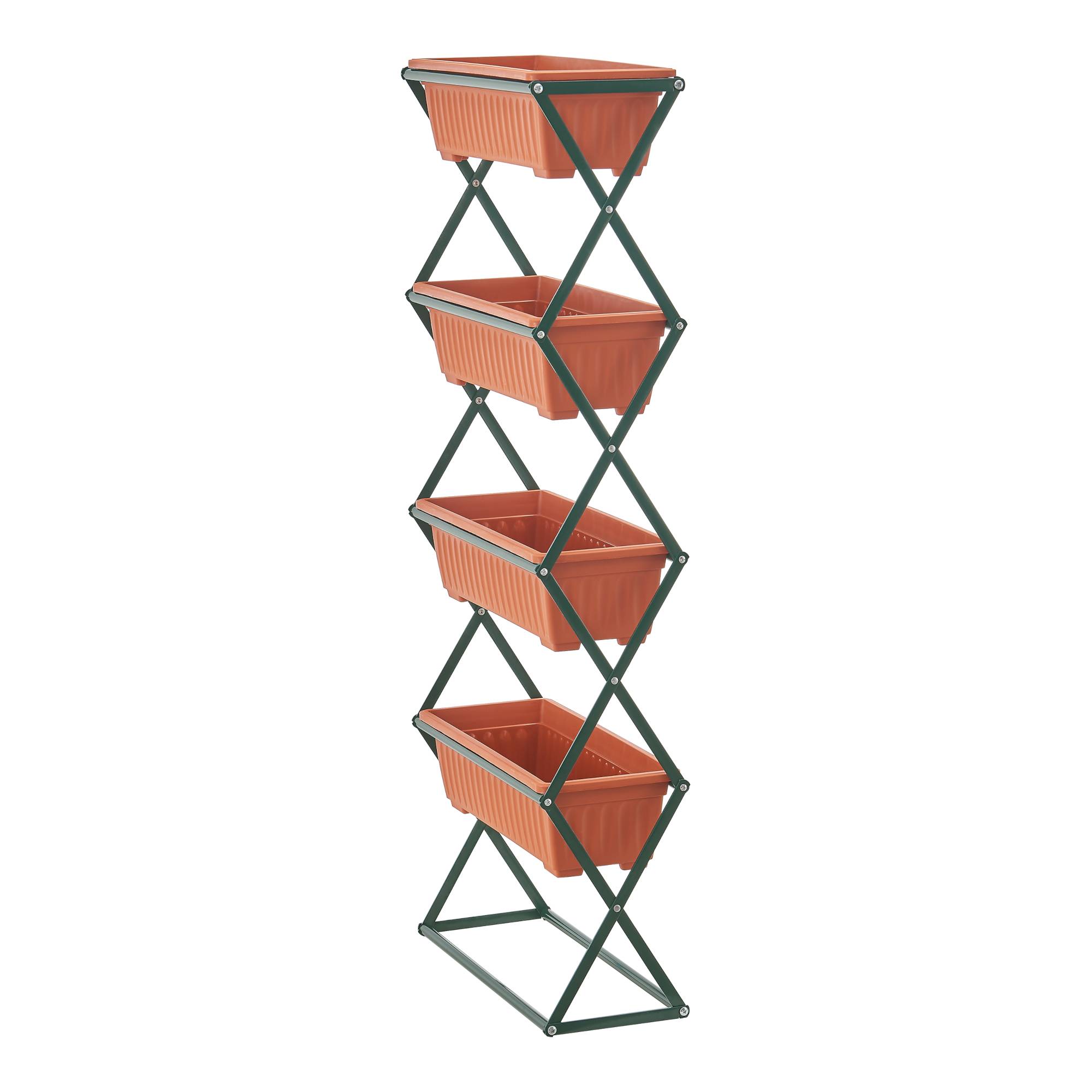 Jardinière verticale Veenendaal à 4 niveaux 51 x 21 x 125 cm vert foncé marron [en.casa] - Image 5
