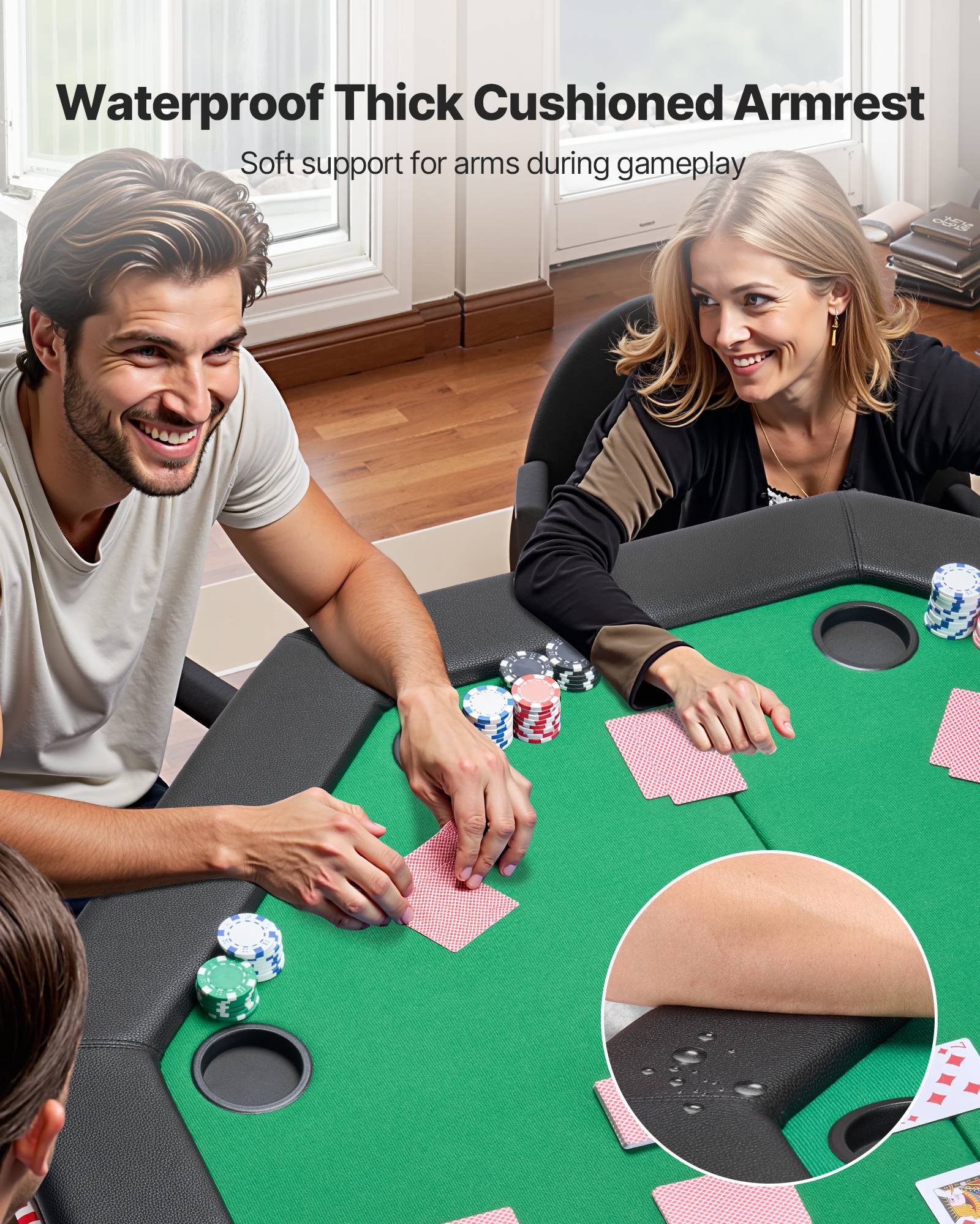 Vevor - VEVOR Table de Poker Octogonale Pliable 126 cm pour 8 Joueurs Casino Blackjack - Image 4