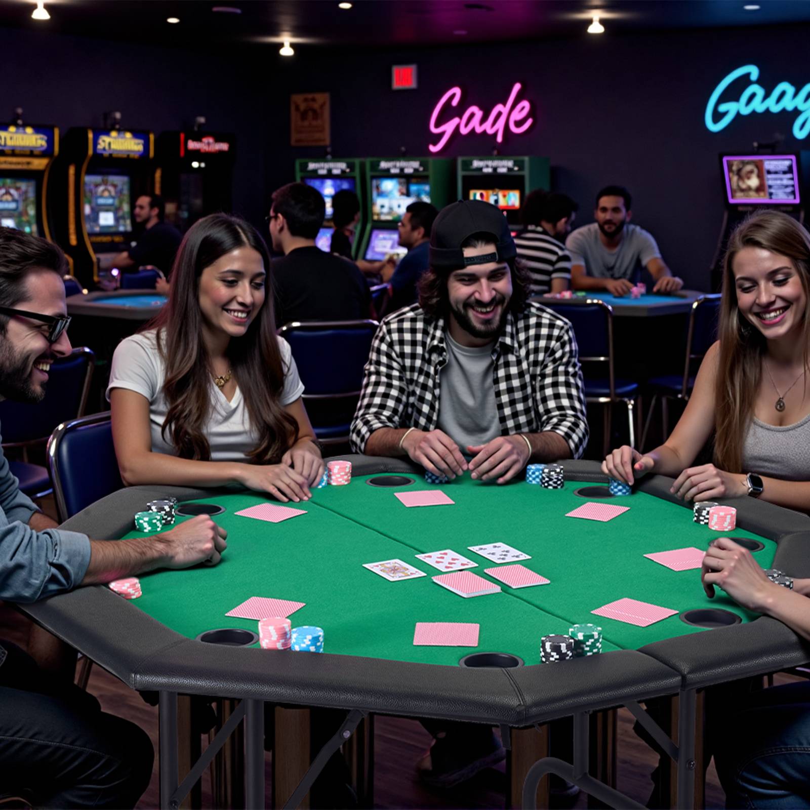 Vevor - VEVOR Table de Poker Octogonale Pliable 126 cm pour 8 Joueurs Casino Blackjack - Image 8