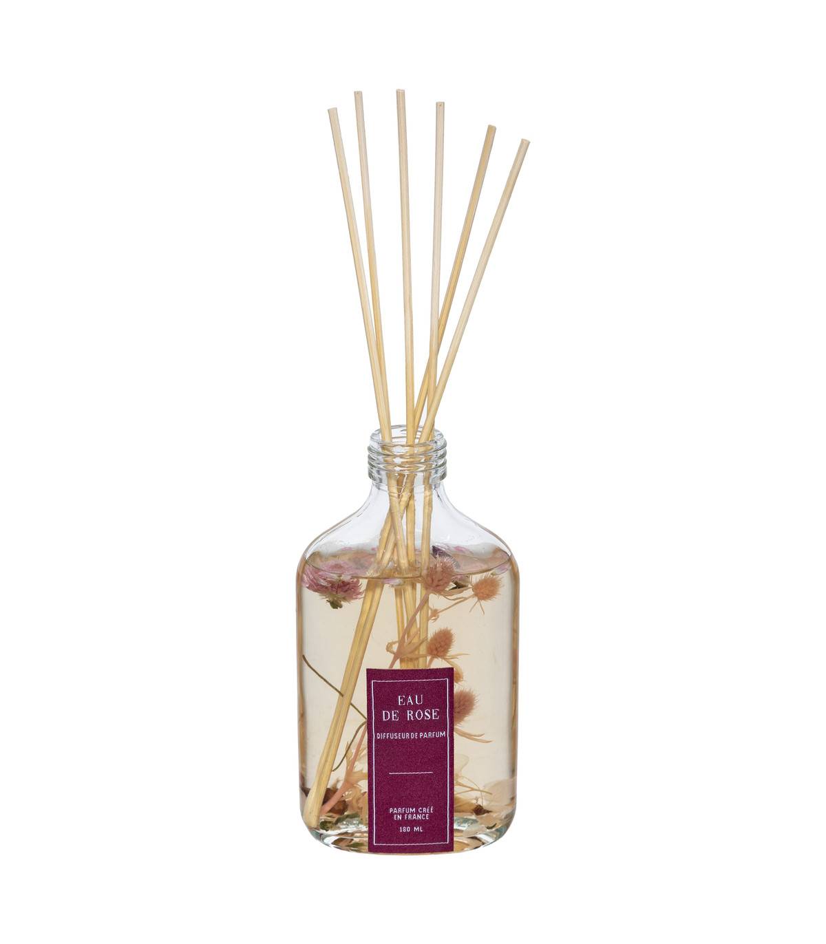 Diffuseur de parfum  Eau de rose 180 ml avec 6 bâtonnets - Image 1