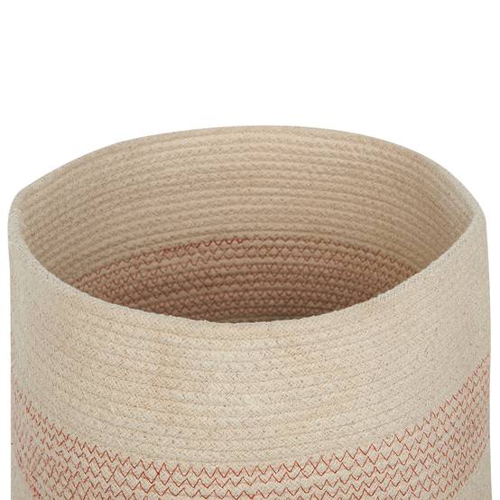 Paniers Beige Clair en Coton Ronds 33 cm Corbeille à Linge Tressée Rangement pour Intérieur Minimaliste avec Couvercle Boîte Lot de 2 - Image 6