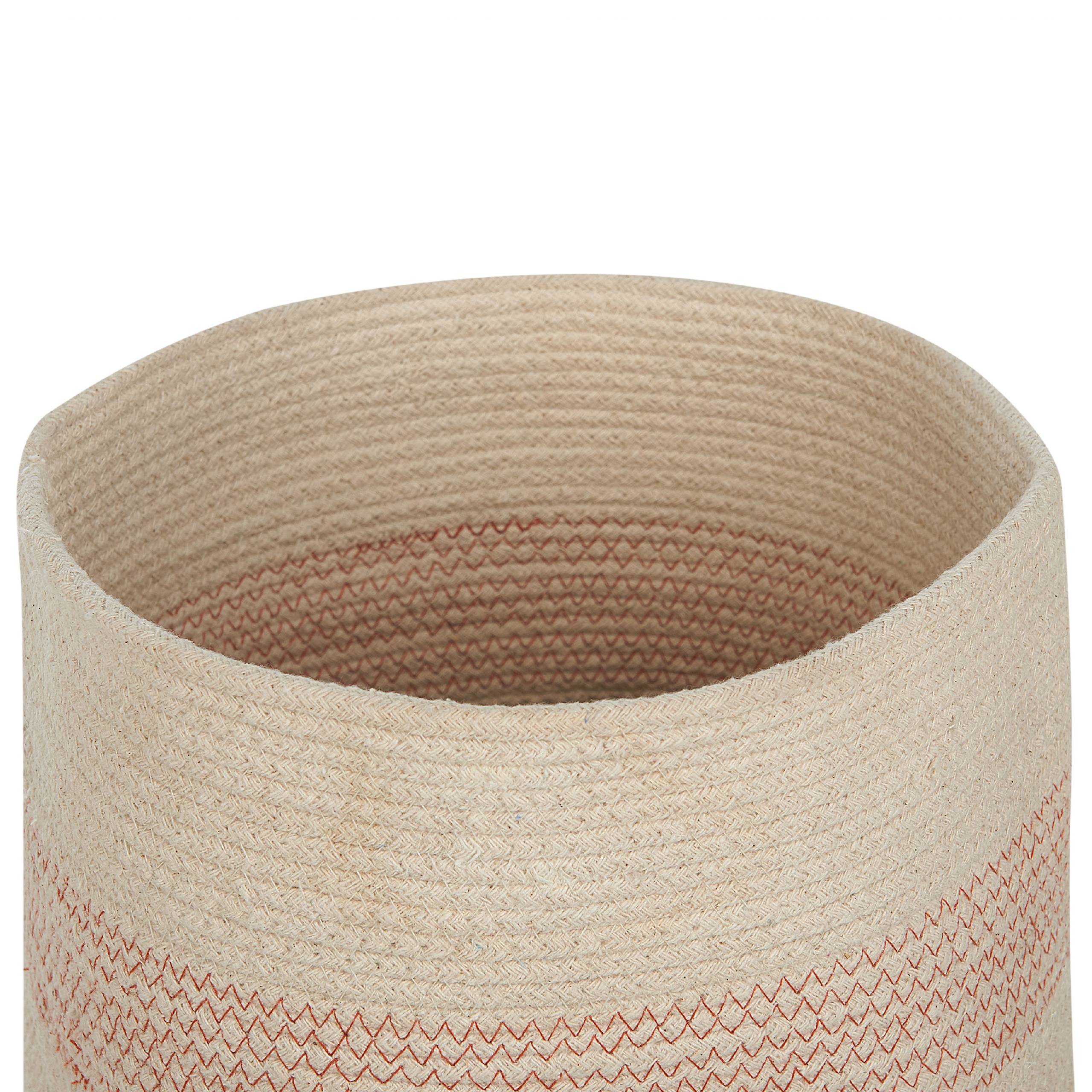 Paniers Beige Clair en Coton Ronds 33 cm Corbeille à Linge Tressée Rangement pour Intérieur Minimaliste avec Couvercle Boîte Lot de 2 - Image 6