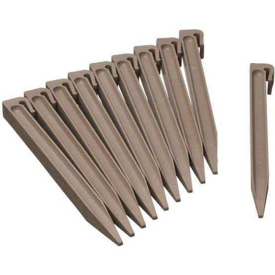 Ancres pour bordure de jardin en polypropylene - NATURE - H26,7 x 1,9 x 1,8 cm - Beige taupe - Image 1