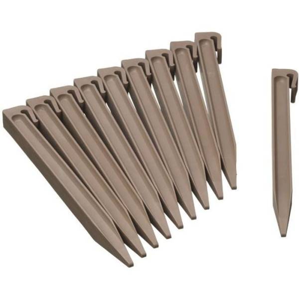 Ancres pour bordure de jardin en polypropylene - NATURE - H26,7 x 1,9 x 1,8 cm - Beige taupe - Image 1