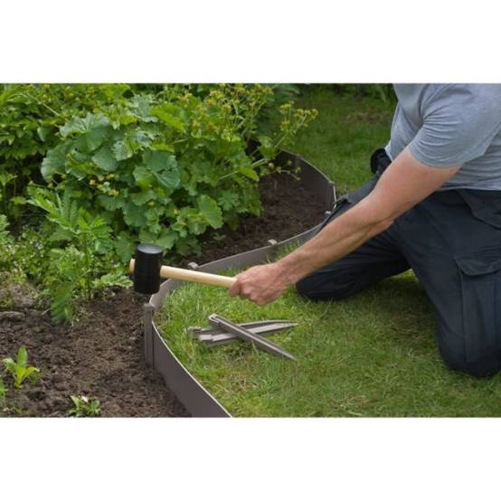Ancres pour bordure de jardin en polypropylene - NATURE - H26,7 x 1,9 x 1,8 cm - Beige taupe - Image 3