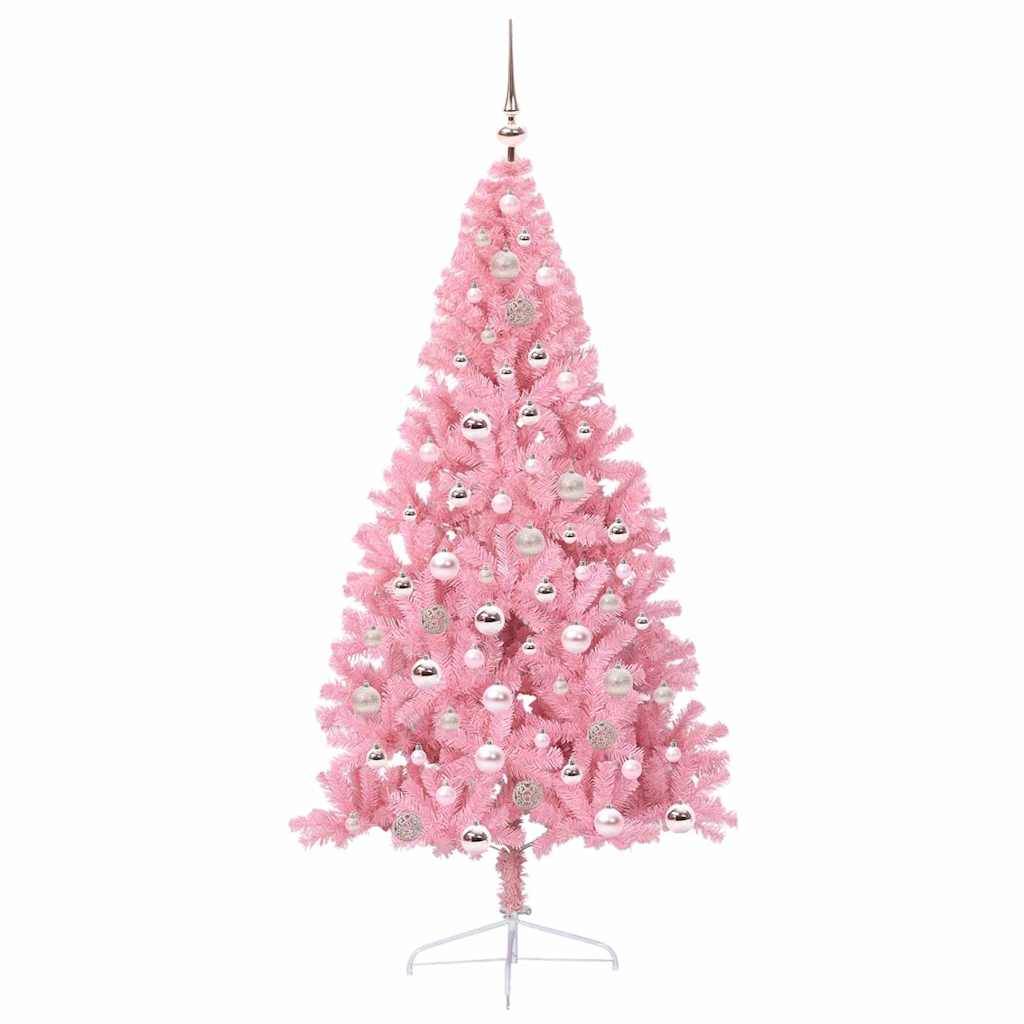 Vidaxl - Sapin de Noël artificiel pré-éclairé Rose 180 cm PVC vidaXL 3397078 - Image 5