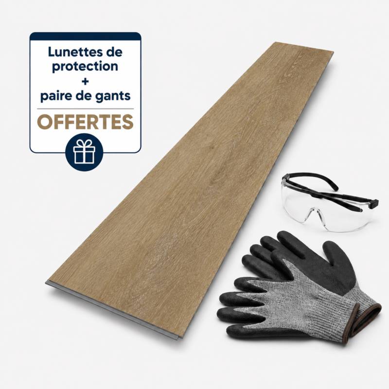 Sol vinyle SPC clipsable 31.2 m² cèdre patiné - Sous couche intégrée, usure 0,5 mm - Coloris - Cèdre patiné - Image 2