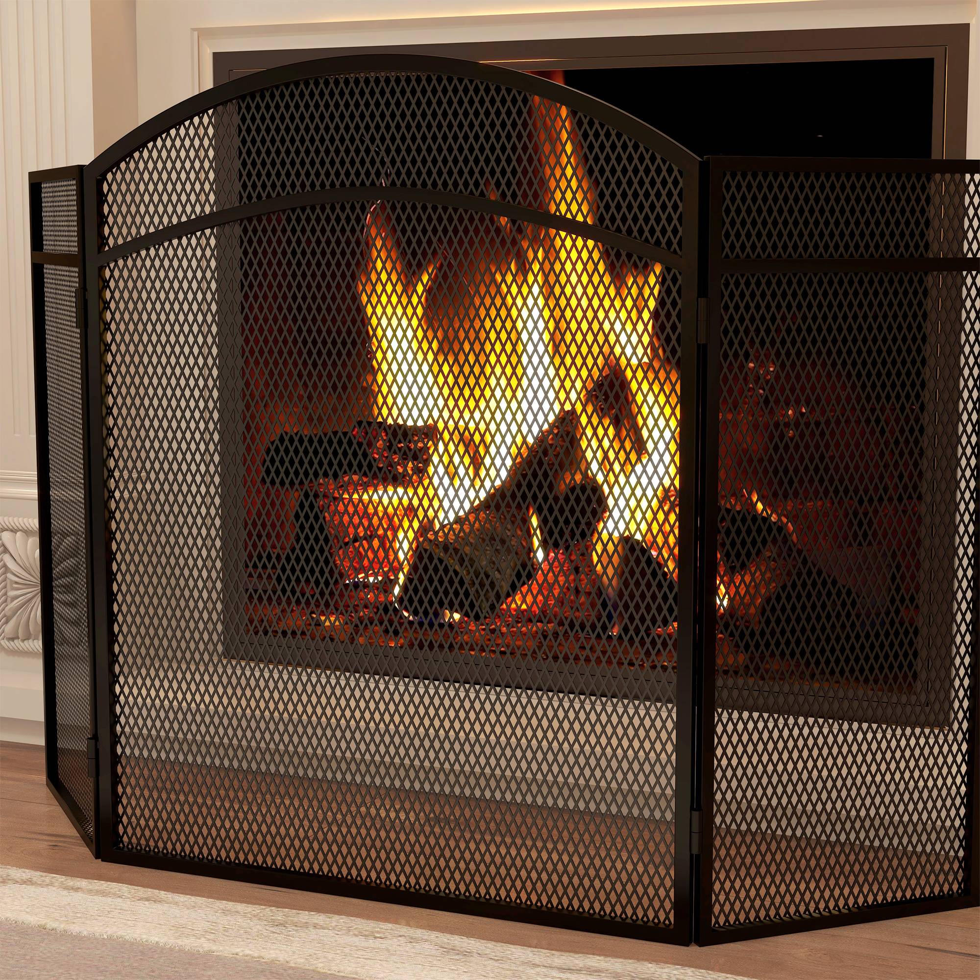 ComfortXL - Pare-feu de cheminée pliable 3 panneaux en métal pour protection anti-étincelles – ComfortXL Outdoor Living - Image 7