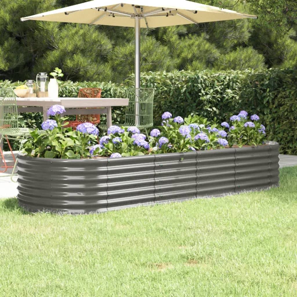 Vidaxl - Lit surélevé de jardin Acier galvanisé 224x80x36 cm gris vidaXL 318919 - Image 1