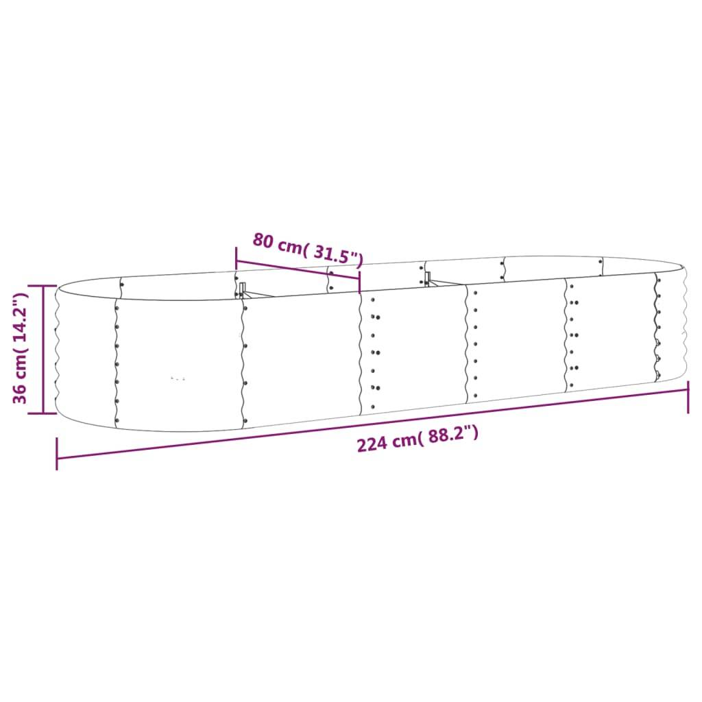 Vidaxl - Lit surélevé de jardin Acier galvanisé 224x80x36 cm gris vidaXL 318919 - Image 3