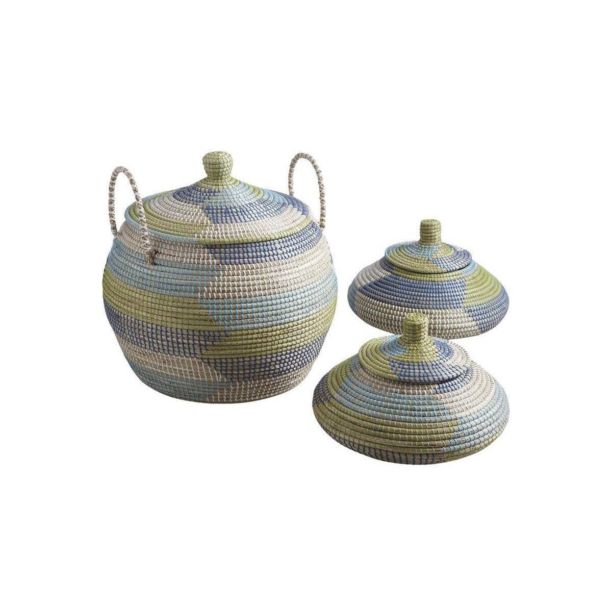 Aubry Gaspard - Panier rond jonc de mer (Lot de 3) - Image 1
