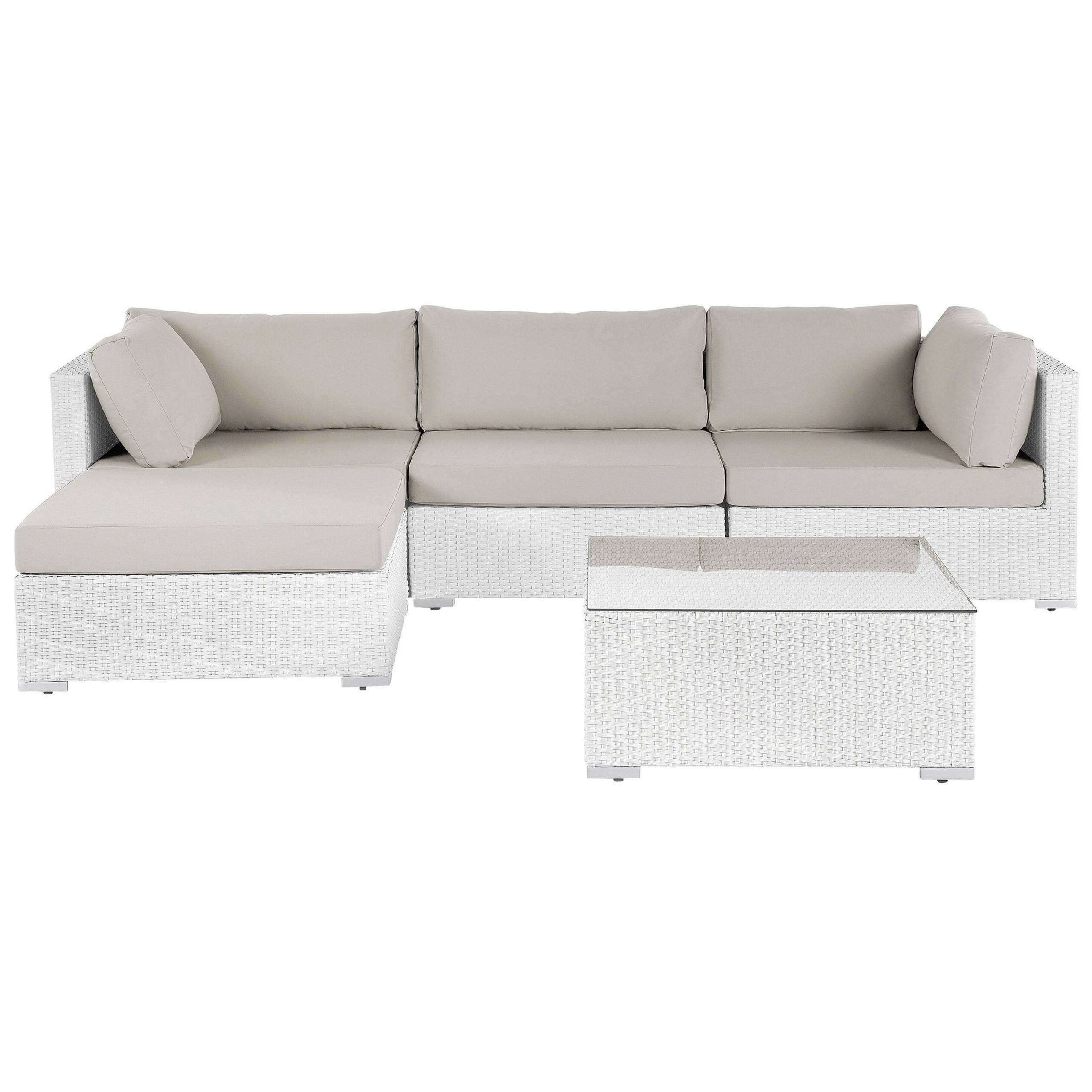 Beliani - Set de jardin, 4 Personnes Polyrotin Blanc SANO - Beliani - Image 2