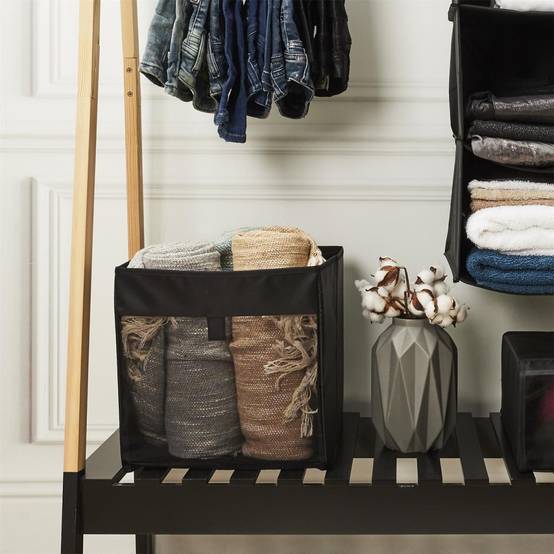 Panier à Linge Carré "Pop Up" 30cm Noir - Image 7