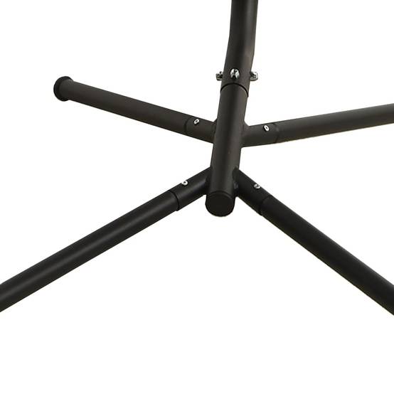 Chaise balançoire de jardin | Chaise d'extérieur et coussin noir tissu Oxford/acier - Image 9