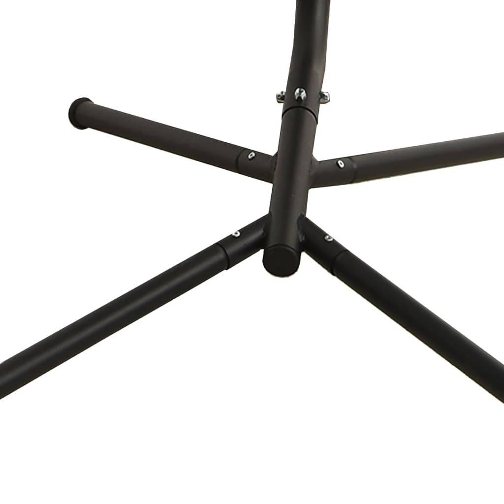 Chaise balançoire de jardin | Chaise d'extérieur et coussin noir tissu Oxford/acier - Image 9