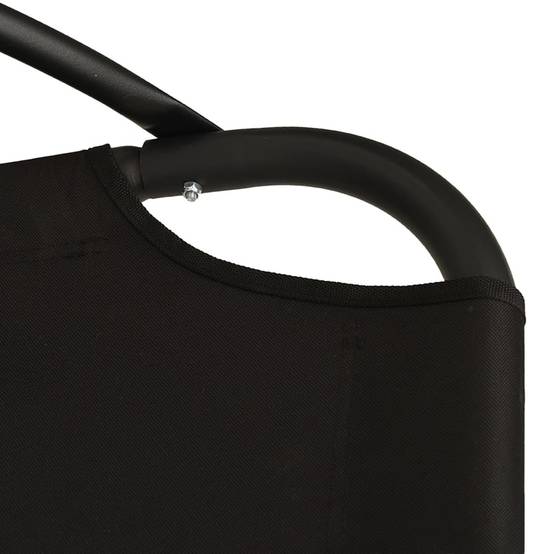 Chaise balançoire de jardin | Chaise d'extérieur et coussin noir tissu Oxford/acier - Image 7