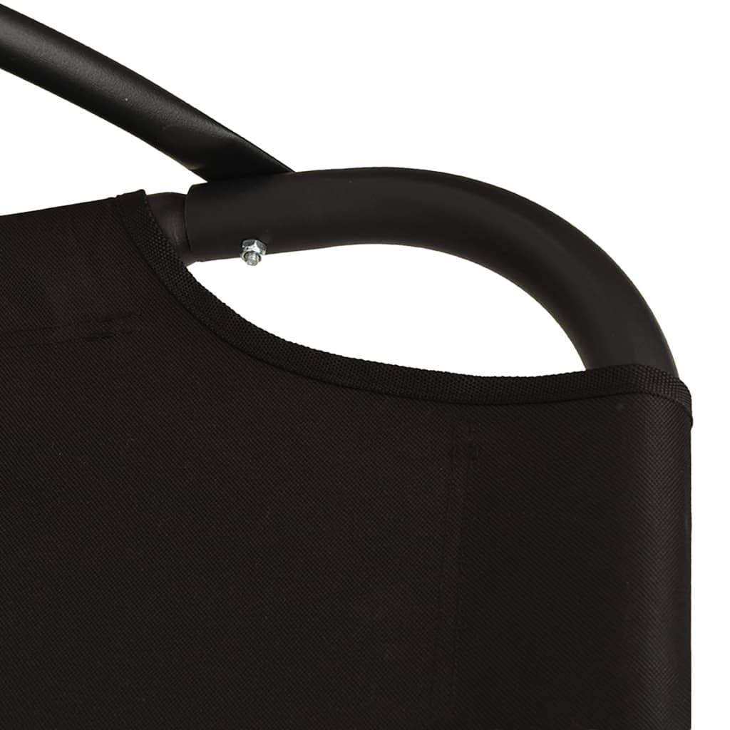 Chaise balançoire de jardin | Chaise d'extérieur et coussin noir tissu Oxford/acier - Image 7