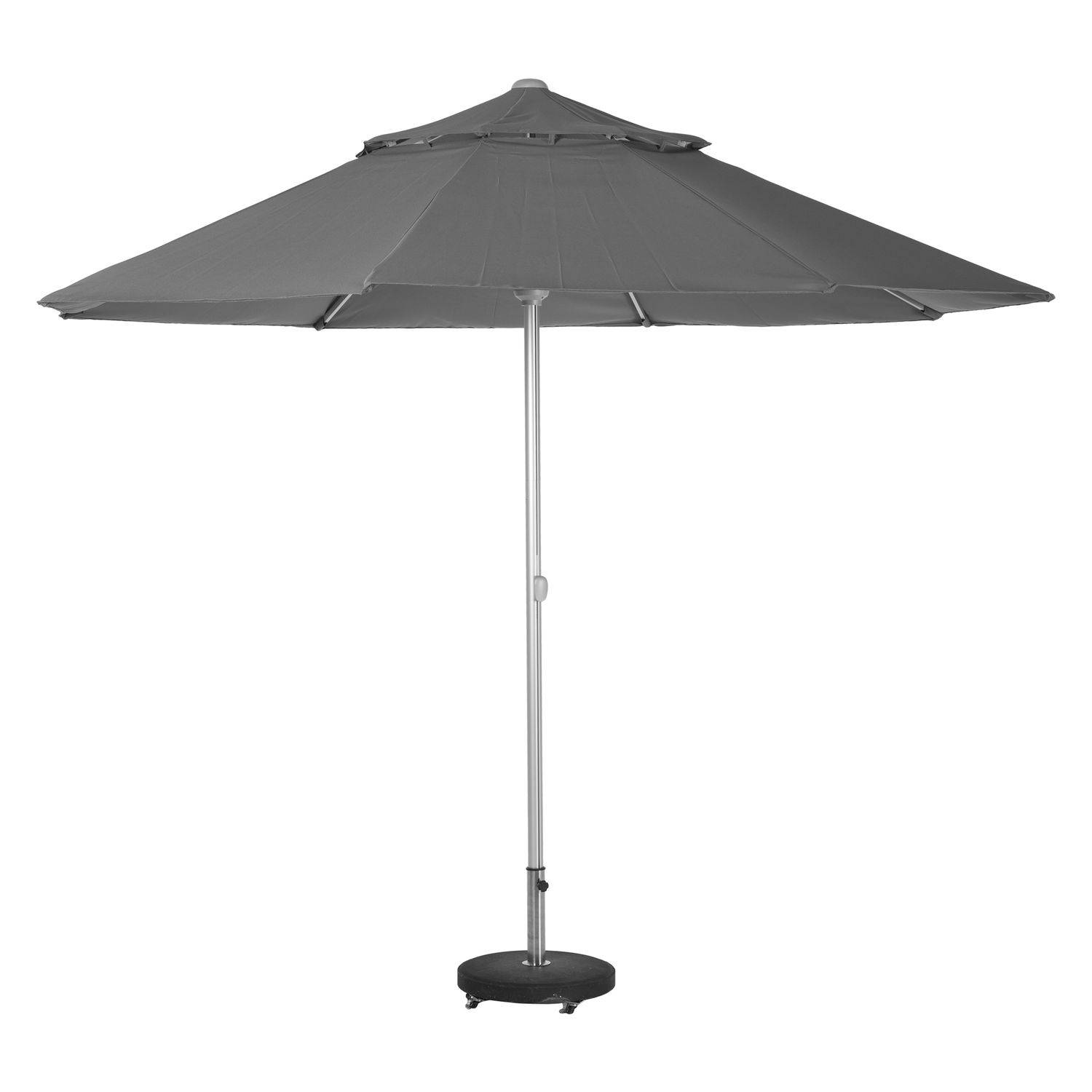 Hesperide - Parasol droit Rond télescopique Easyo - Diam. 330 cm - Ardoise - Hespéride - Image 1