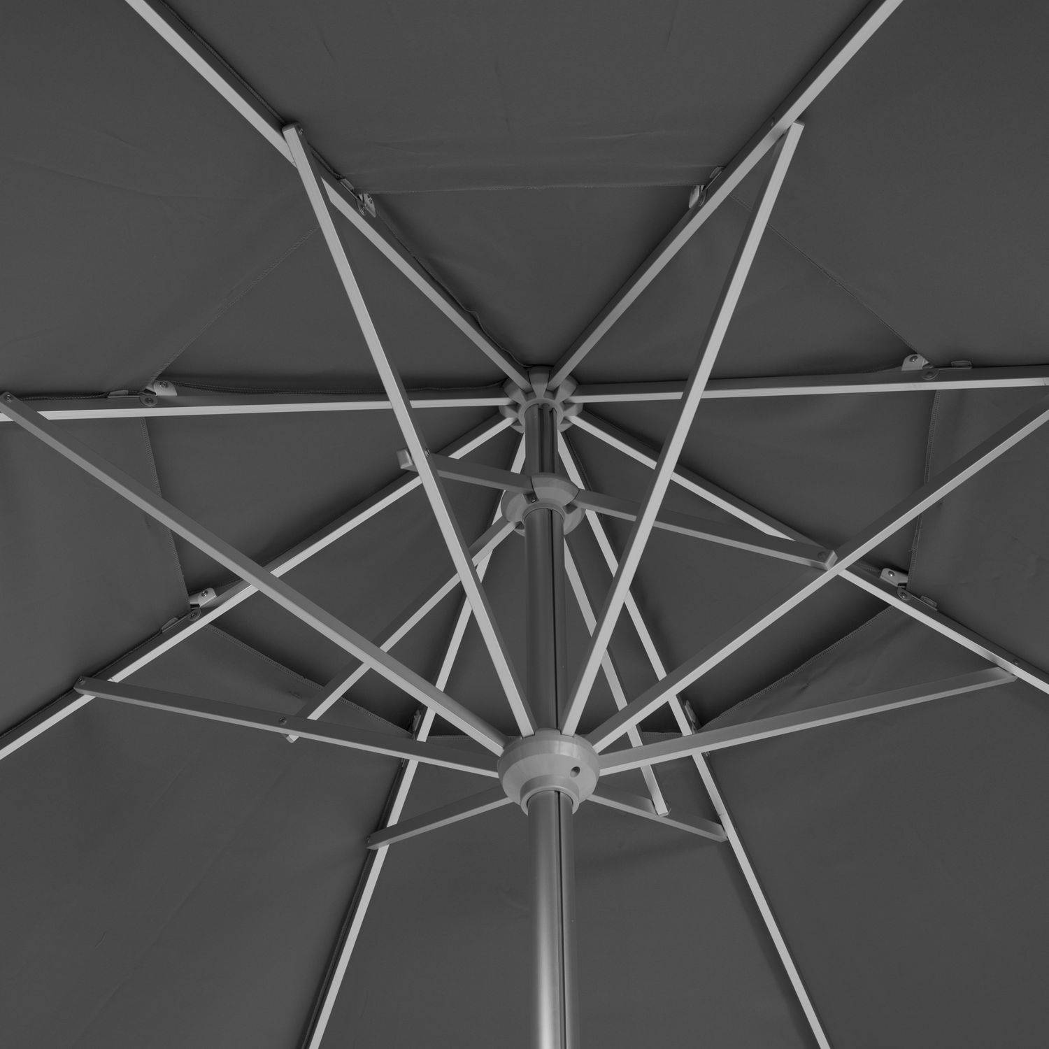 Hesperide - Parasol droit Rond télescopique Easyo - Diam. 330 cm - Ardoise - Hespéride - Image 5