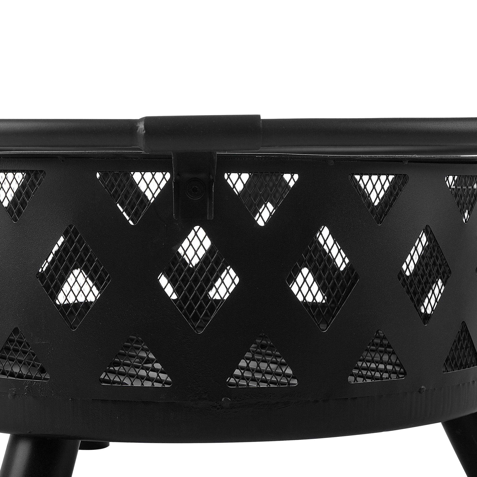 Beliani - Braséro de Jardin Rond en Acier Diamètre 58 cm avec Tisonnier, Porte Bûche et Couverture au Design Traditionnel et Boho Beliani - Image 6