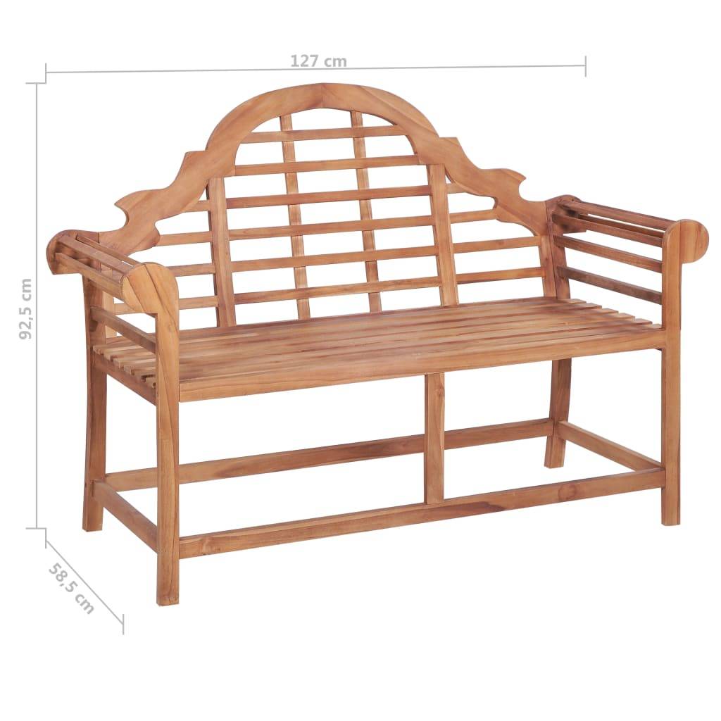 PANGIVO - Banc de jardin bois de teck naturel 127 x 58.5 x 92.5 cm - PANGIVO - Image 8