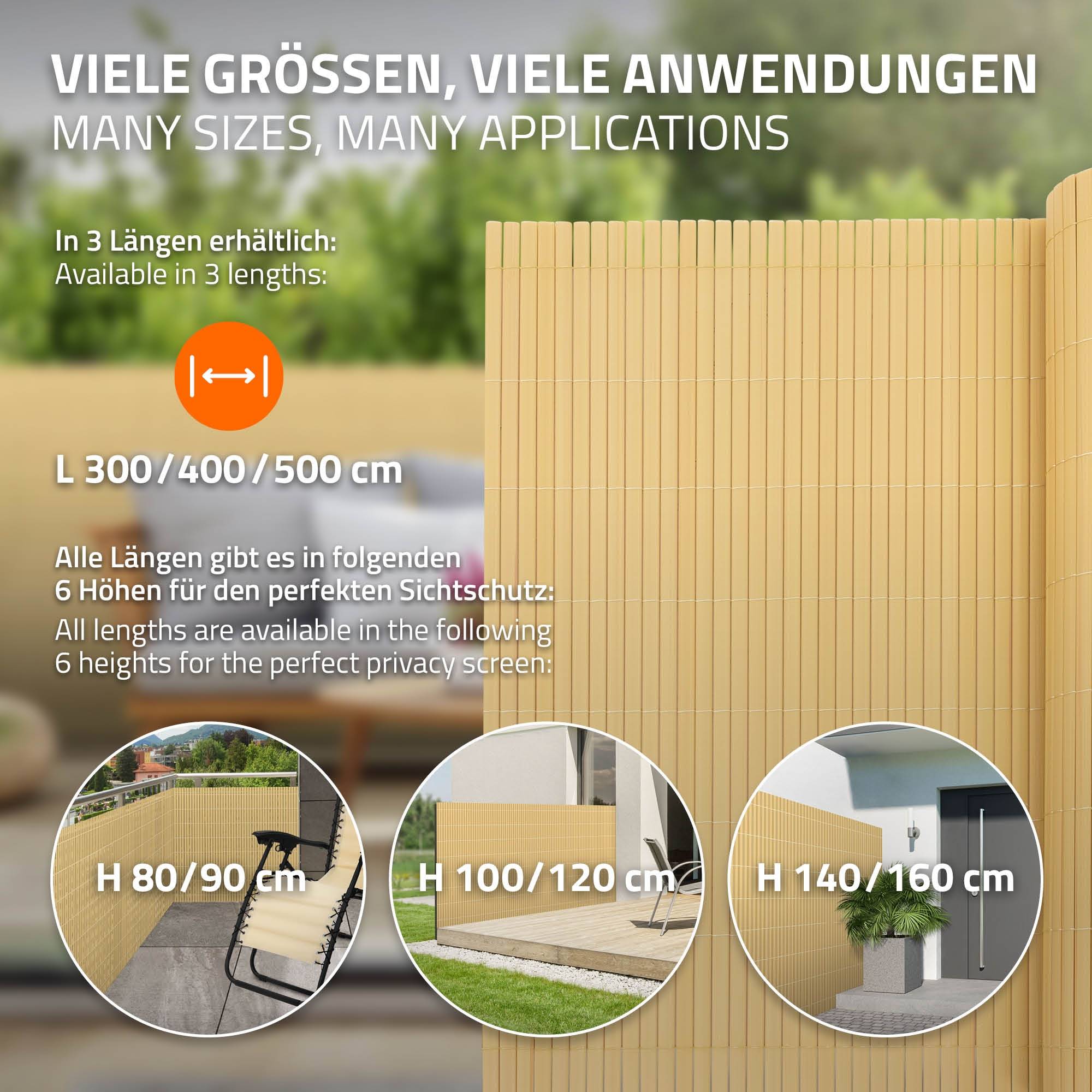 Canisse en PVC, 90x700 cm (1x3m + 1x4m), Bambou, Brise Vue Natte pour Jardin Balcon, Clôture de Protection Visuelle, Résistant aux UV - Image 6