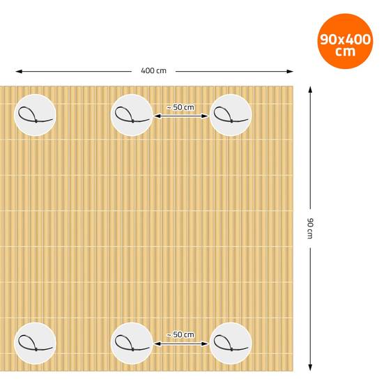 Canisse en PVC, 90x700 cm (1x3m + 1x4m), Bambou, Brise Vue Natte pour Jardin Balcon, Clôture de Protection Visuelle, Résistant aux UV - Image 9
