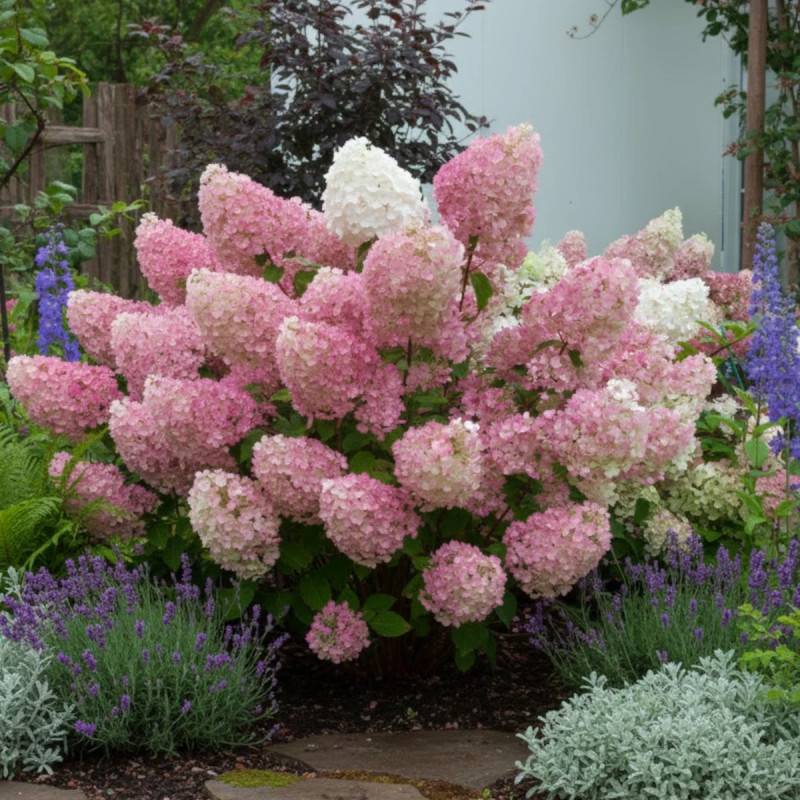 Hortensia paniculata Sundae Fraise® 'Rensun', Hydrangea paniculata à fleurs Rose - feuillage Caduc - Pot de 15L - 120/150 cm-  hauteur à maturité De 1 - Image 3