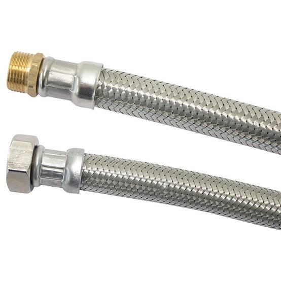 Boutte - Flexible MÂLE-FEMELLE 15 cm BOUTTÉ - Ø8 mm avec filetage MÂLE-FEMELLE de 15x21 mm