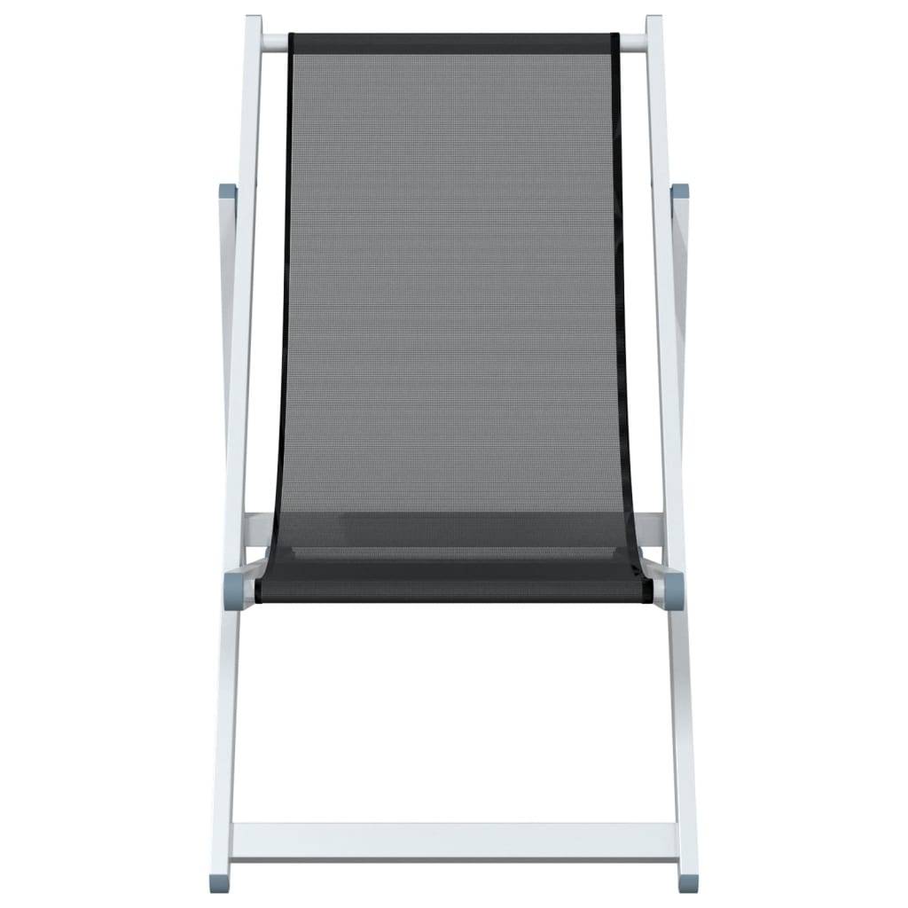 Maison Chic - lot de 2 Chaises de plage pliantes - Bain de soleil - Transat gris aluminium et textilène HL304 - Image 4