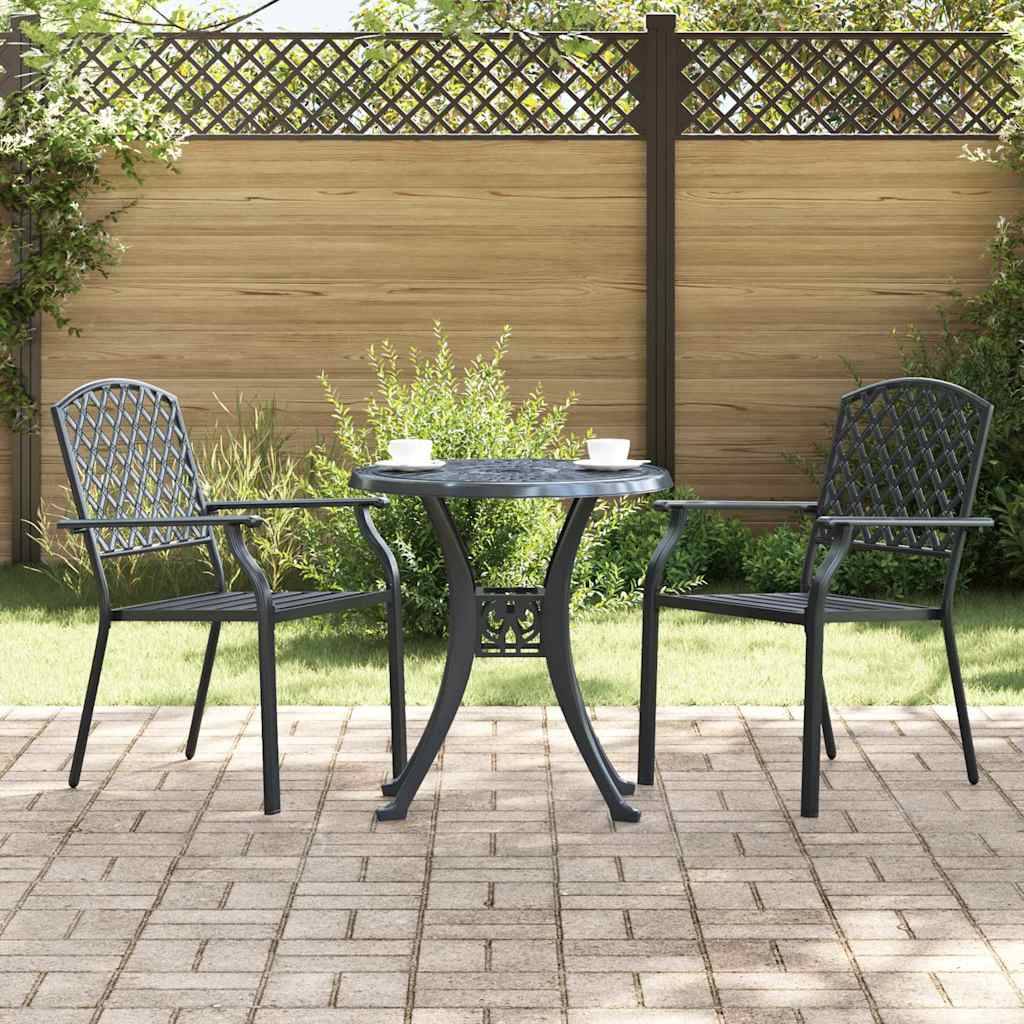 Chaise de jardin acier anthracite 56 x 65 x 89 cm lot de 2 - PANGIVO - Image 1