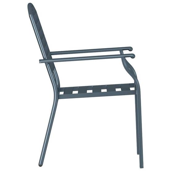 Chaise de jardin acier anthracite 56 x 65 x 89 cm lot de 2 - PANGIVO - Image 6