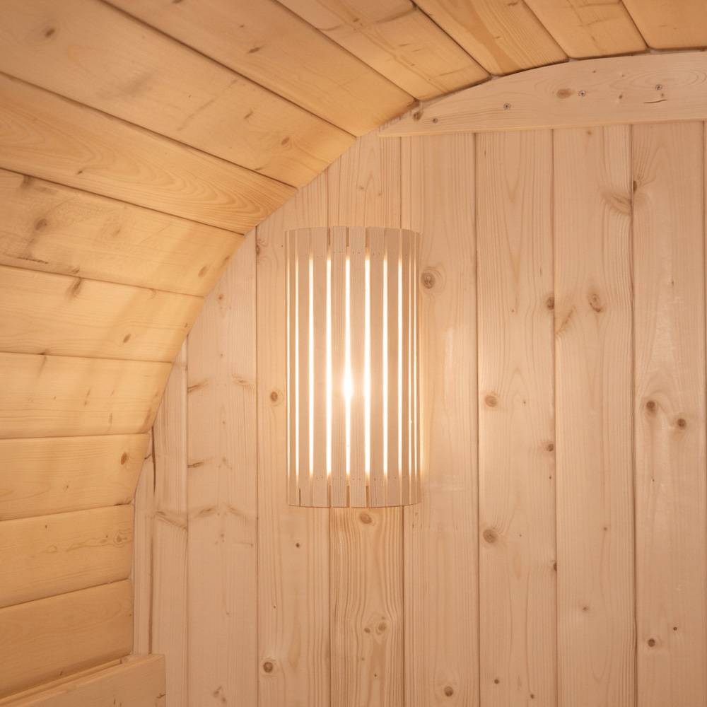 Home Deluxe - HOME DELUXE - Sauna extérieur en tonneau Lahti M - Dimensions : L x P x H : env. 185 cm x 120 cm x 185 cm, bois : épicéa - poêle et accessoires de - Image 7