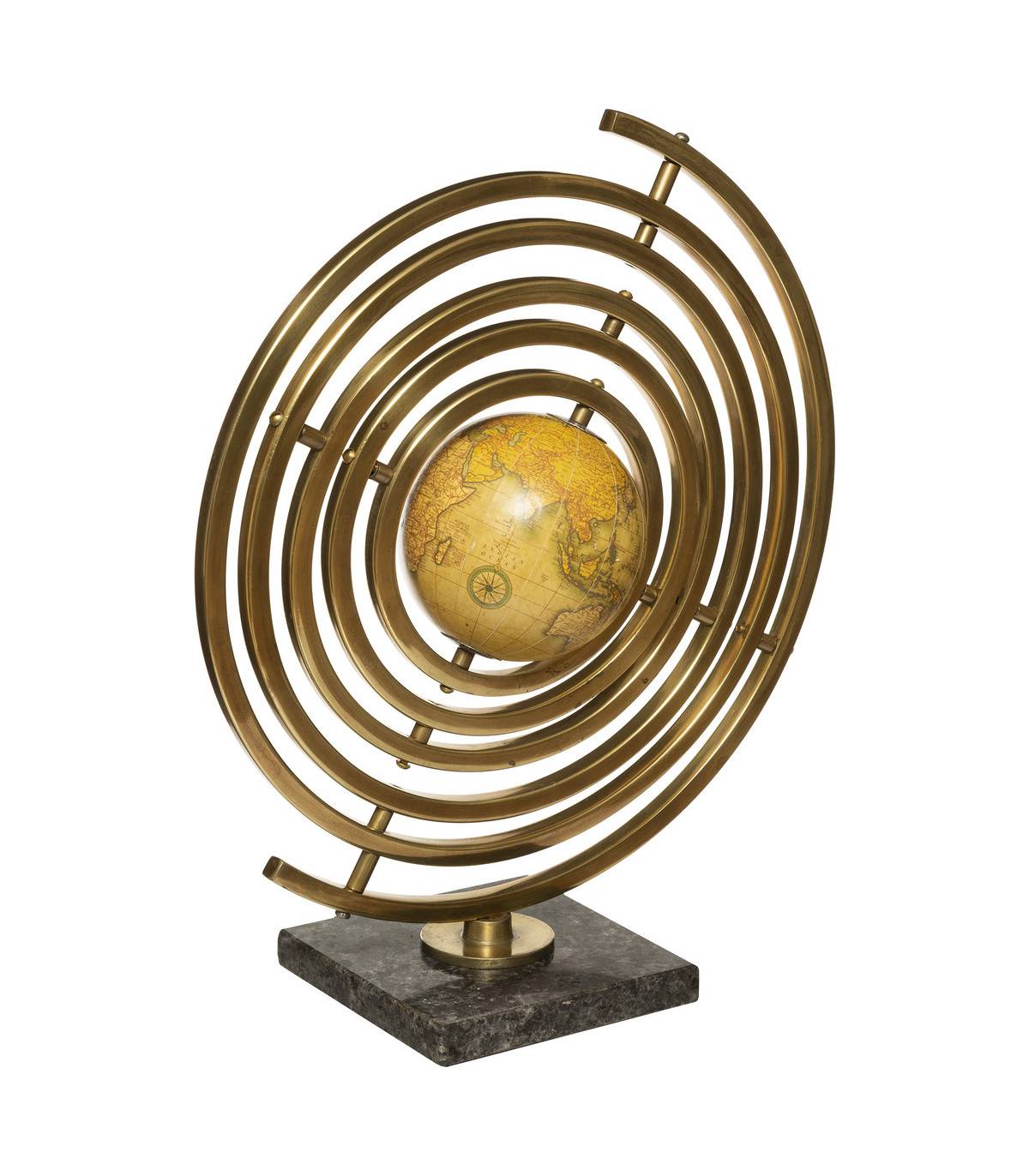 Objet déco Globe en Métal Doré avec cerceaux articulés D 30 x H 37 cm - Image 1