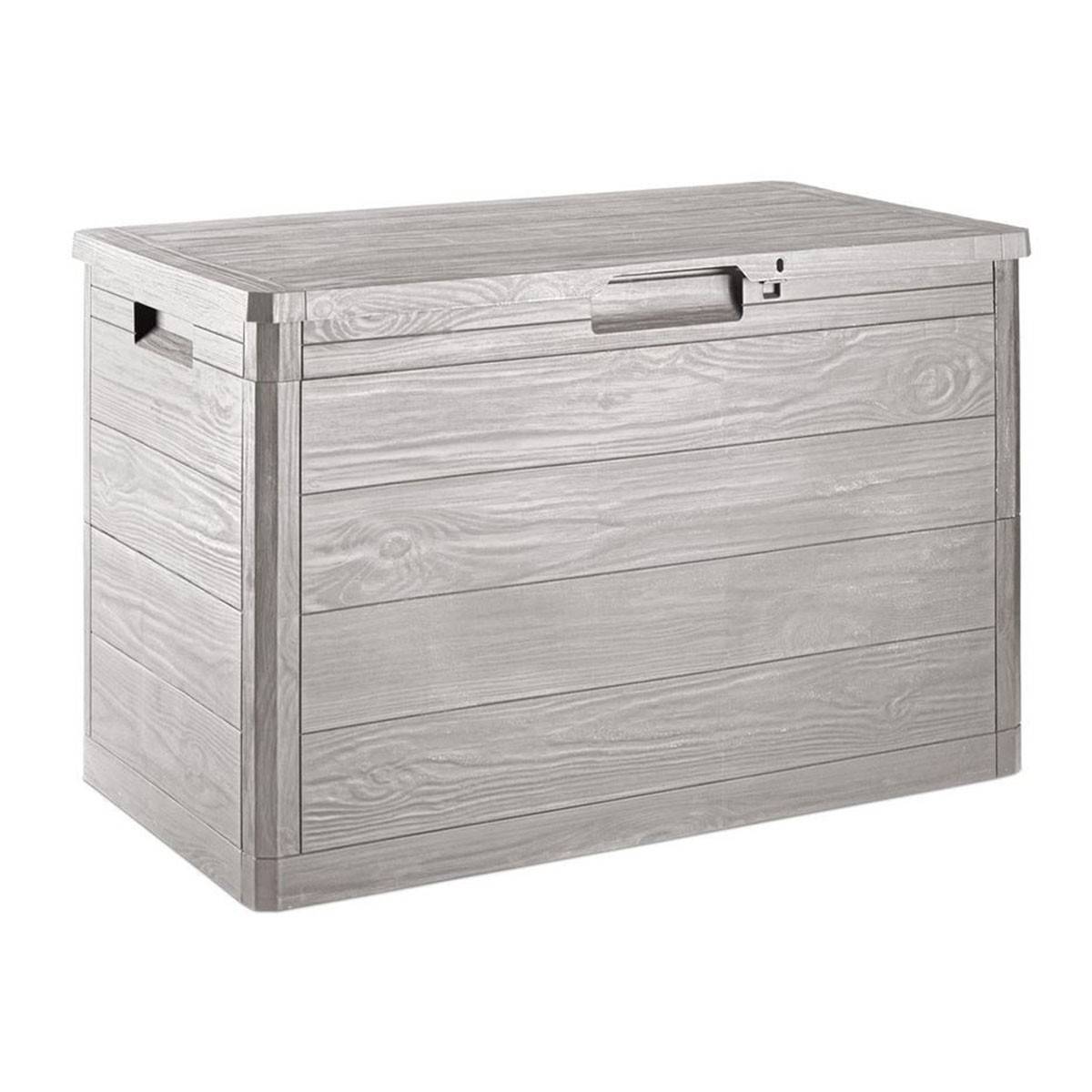Coffre de jardin en résine 160 Litres GRIS TAUPE 77X 44 X 53 cm Protection Anti uv TOOMAX - Image 1