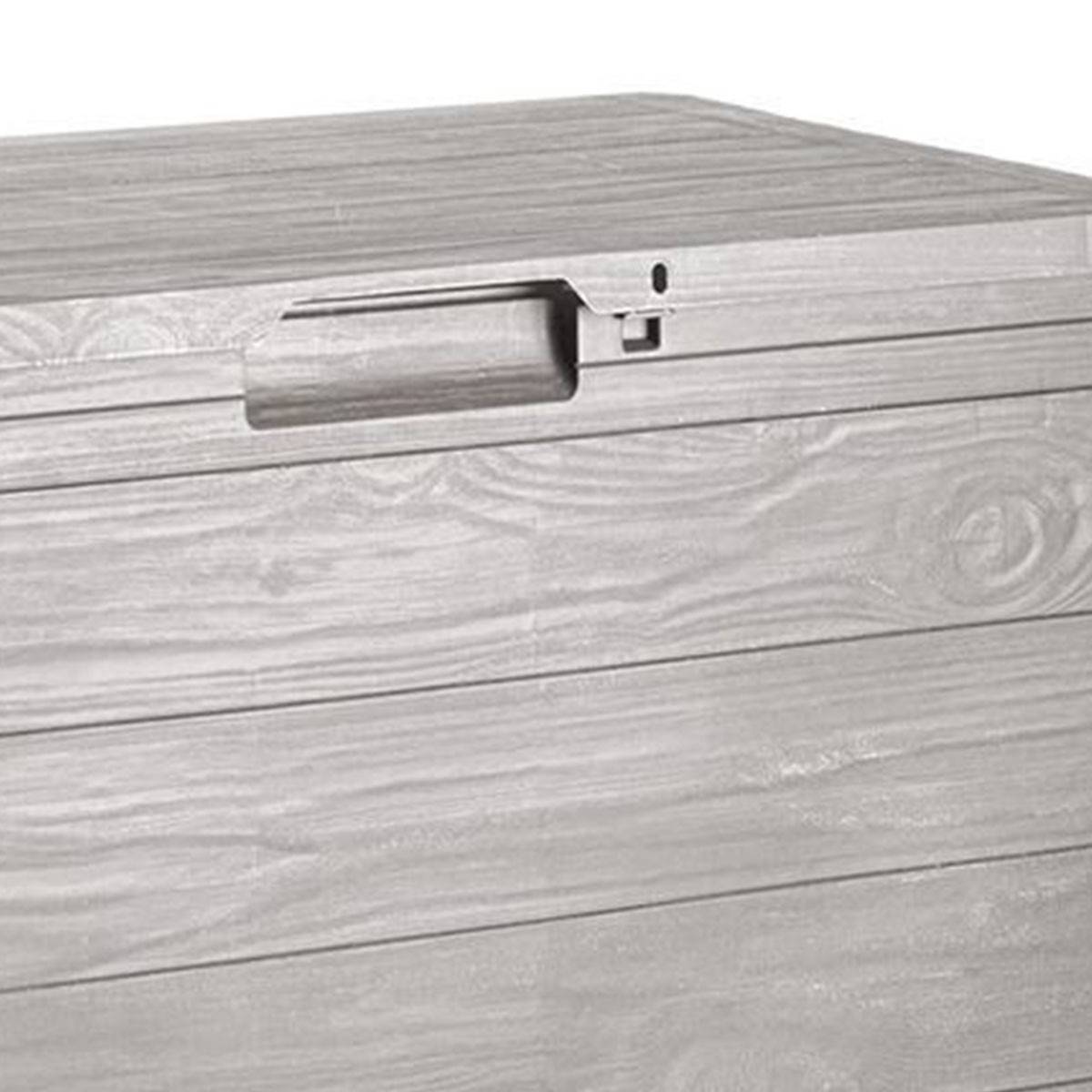 Coffre de jardin en résine 160 Litres GRIS TAUPE 77X 44 X 53 cm Protection Anti uv TOOMAX - Image 3