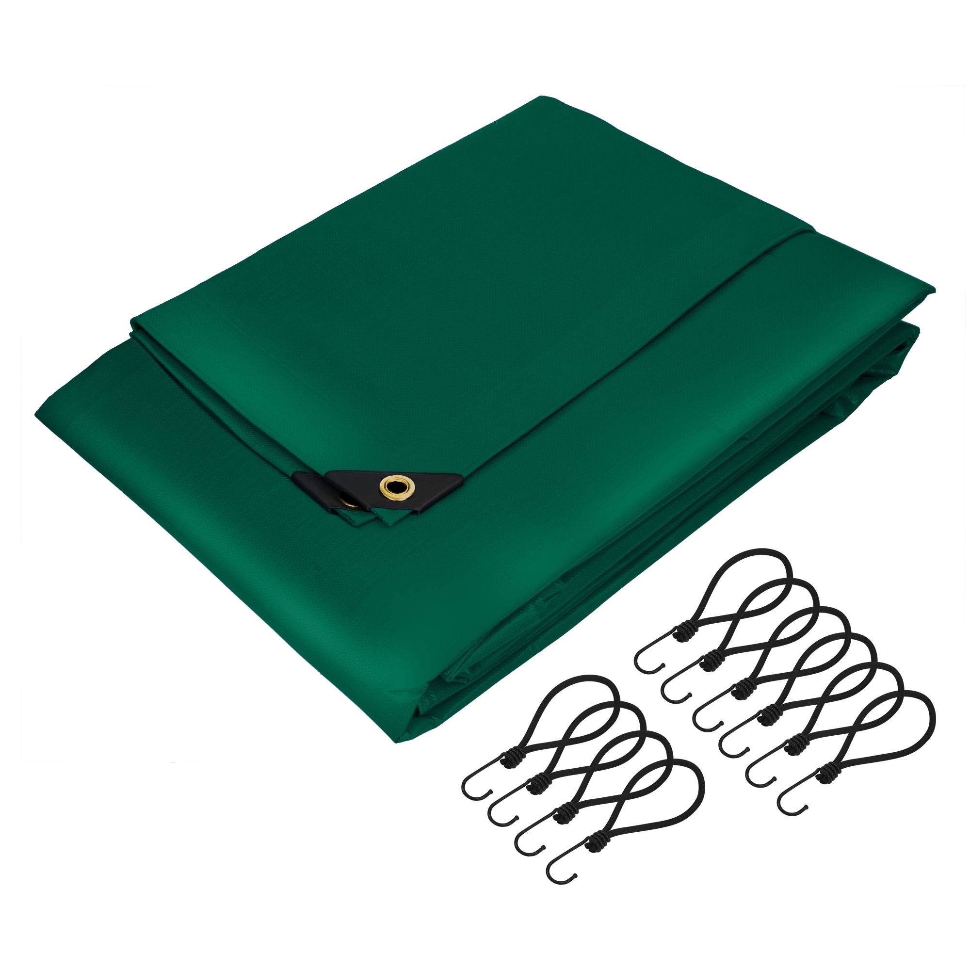 Ecd-Germany - Bâche de Protection Premium avec Œillets + 10 Crochets, 5x9m 45m², 650g/m², Vert, Tissu PVC, Indéchirable, Imperméable - Image 1