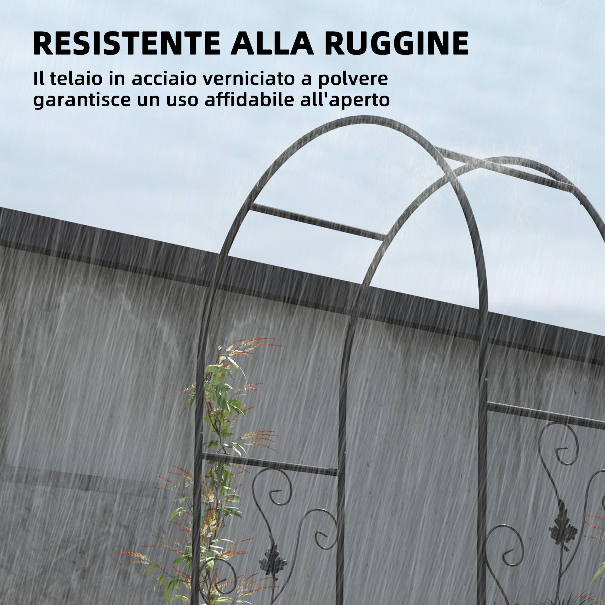 Arche de jardin avec portillon Acier Délimitation espace Support 107x217cm Noir - ComfortXL Outdoor Living - Image 7