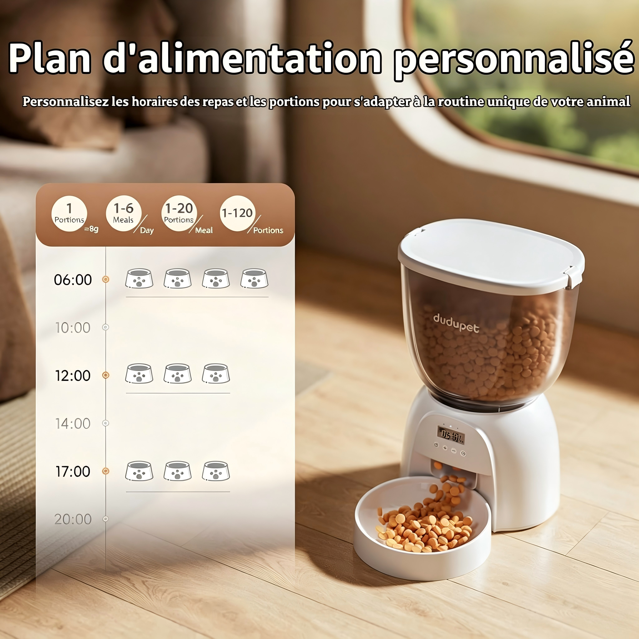Sans Marque - Distributeur automatique de nourriture pour chat de 5 litres DUDUPET - Image 3