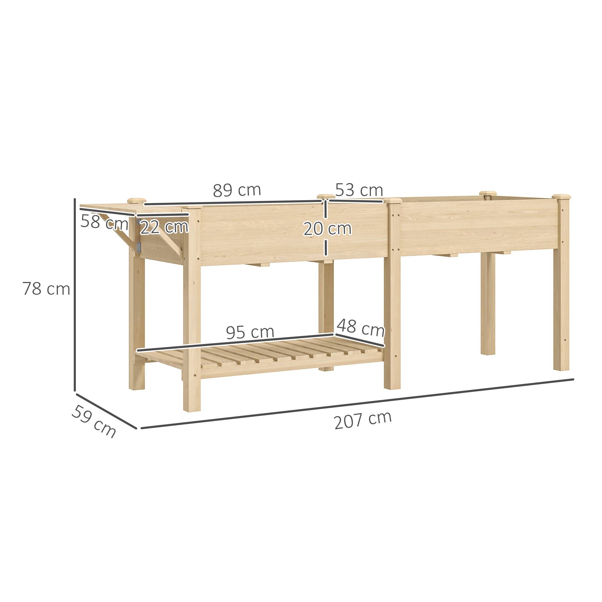 Potager surélevé carré avec 2 bacs plantation bois, jardinière extérieure pratique pour jardin balcon - Image 5
