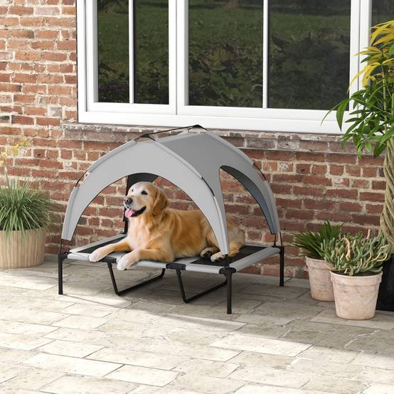 Lit pour chien acier et textilène gris 106 x 76 x 94 cm - PANGIVO - Image 3