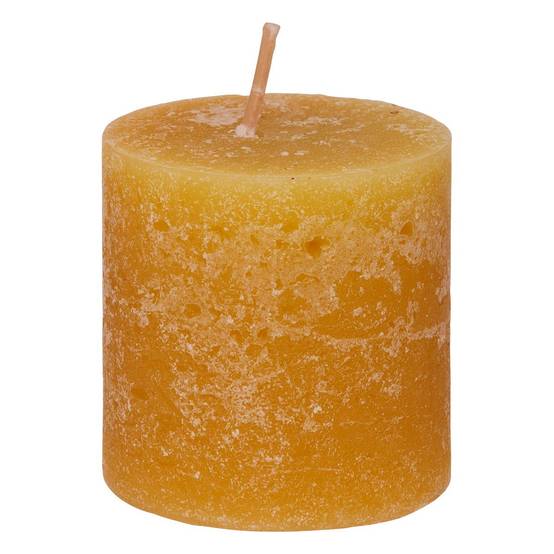 Lot de 4 Bougies décoratives Votive Rustique Jaune D 4.5 cm - Image 2