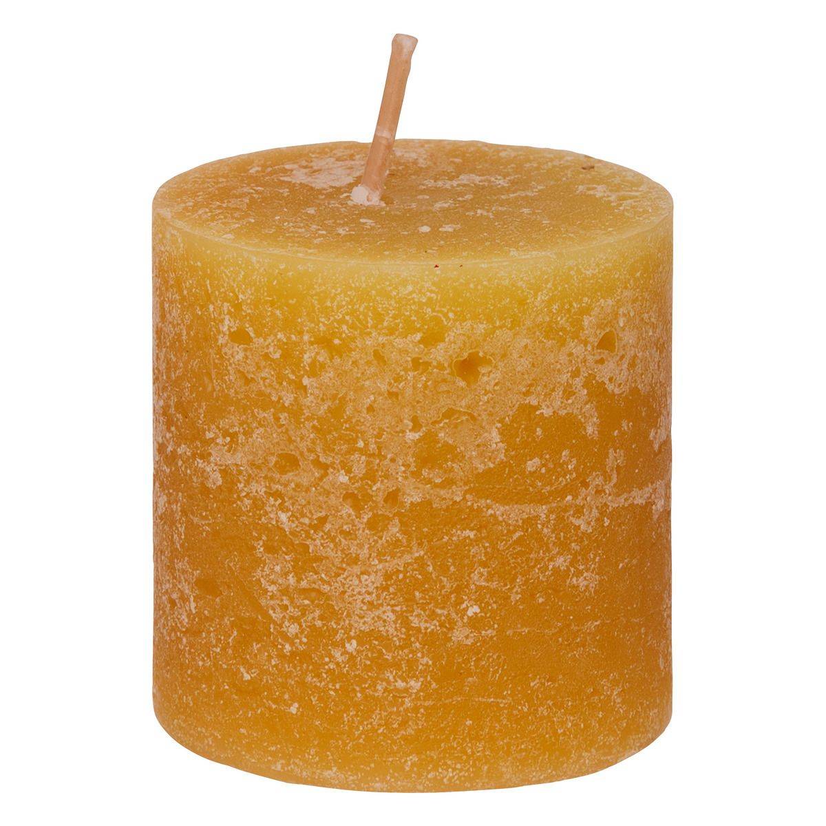 Lot de 4 Bougies décoratives Votive Rustique Jaune D 4.5 cm - Image 2