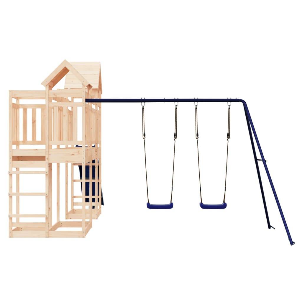 Helloshop26 - Aire de jeux d'extérieur balançoires toboggan portiques robuste jeux jardin 362 x 560 x 264 cm bois de pin massif - Image 4