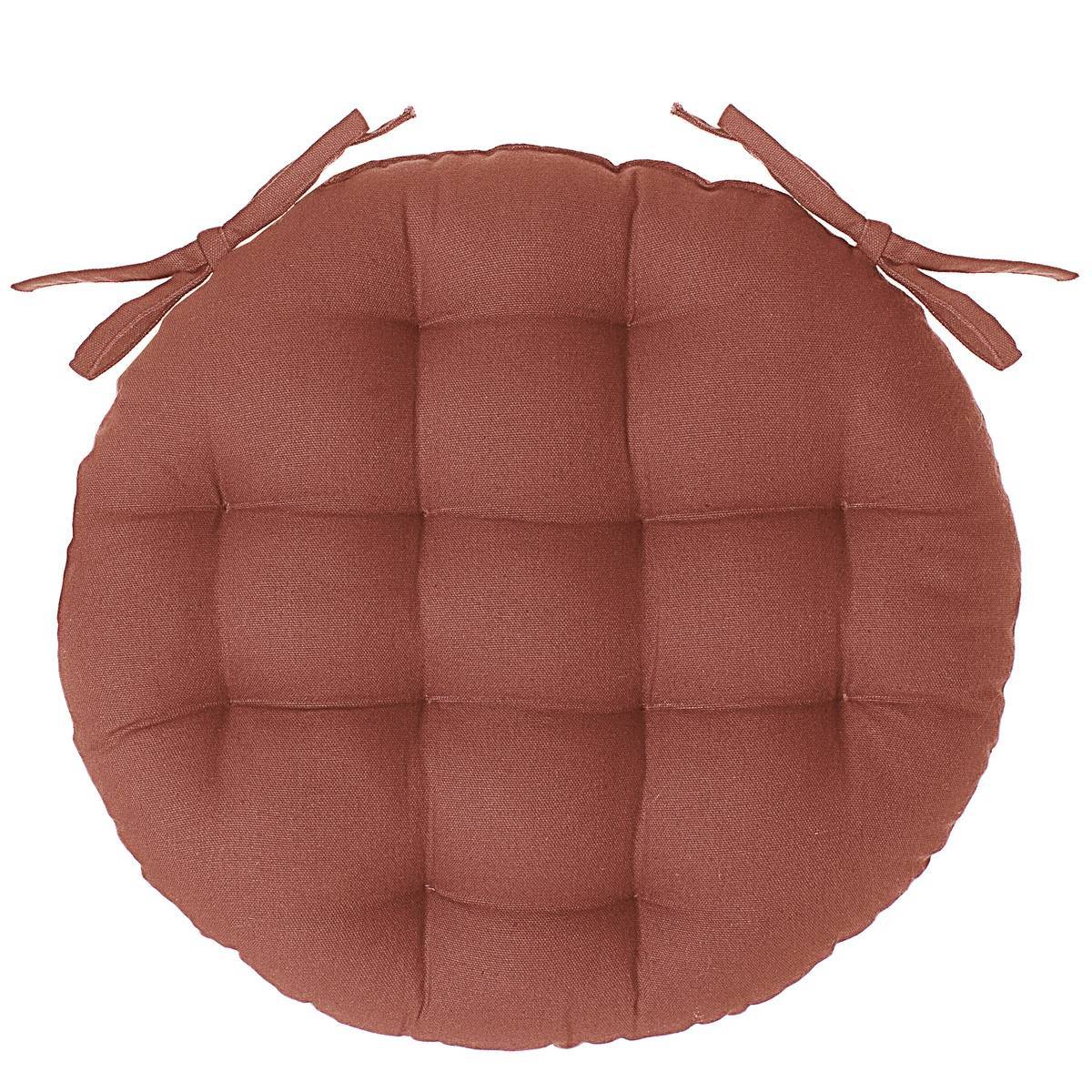 Atmosphera - Galette de chaise ronde rose terracotta D38cm - Atmosphera Créateur d'intérieur